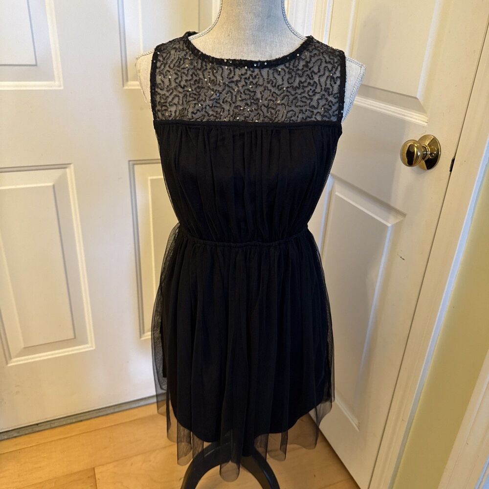 LACE GOTH Mimi Chica Black Sleeveless Whimsygoth Mesh Tutu Dress Size M